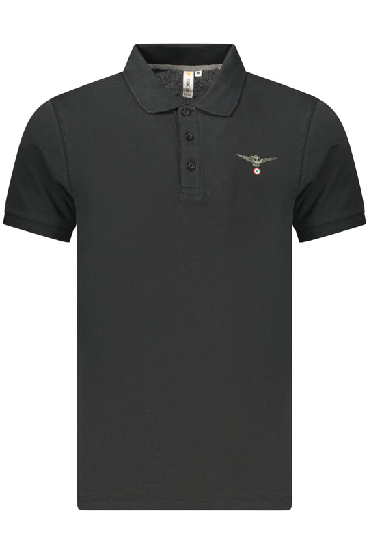 Accademia Militare Military Academy Men's Black Short-Sleeve Polo Shirt
