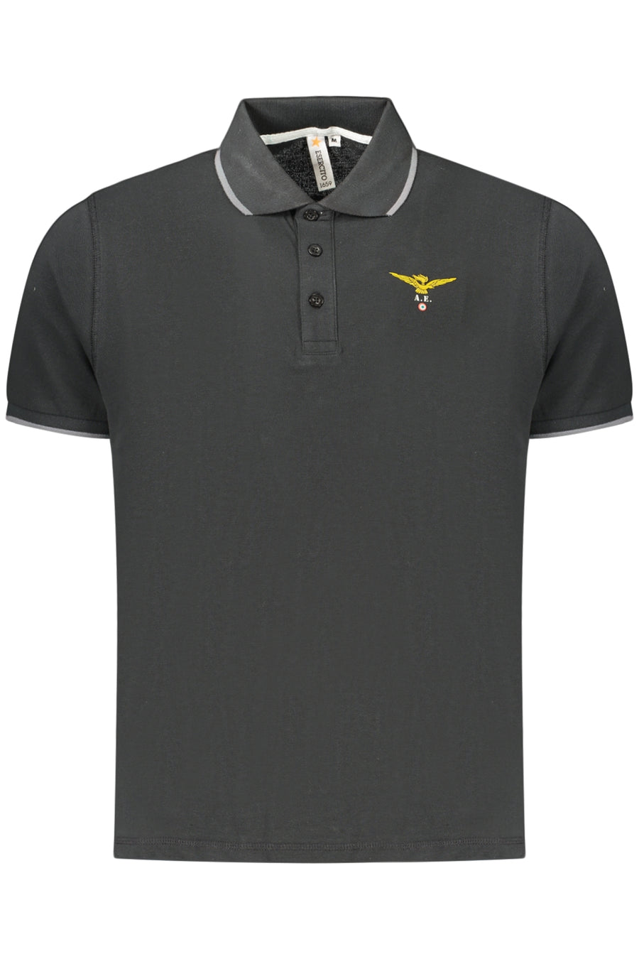 Accademia Militare Military Academy Men's Black Short-Sleeve Polo Shirt