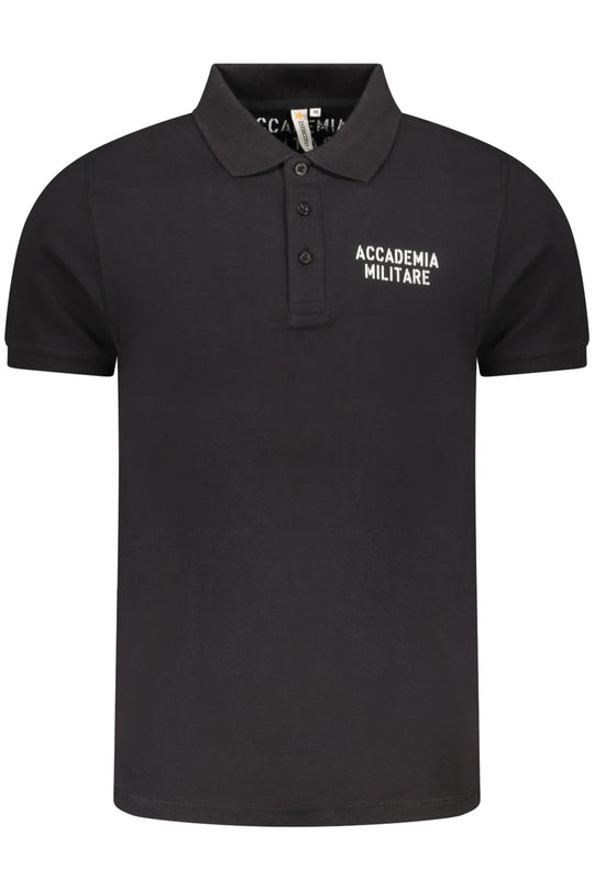 Accademia Militare Military Academy Black Men's Short Sleeve Polo