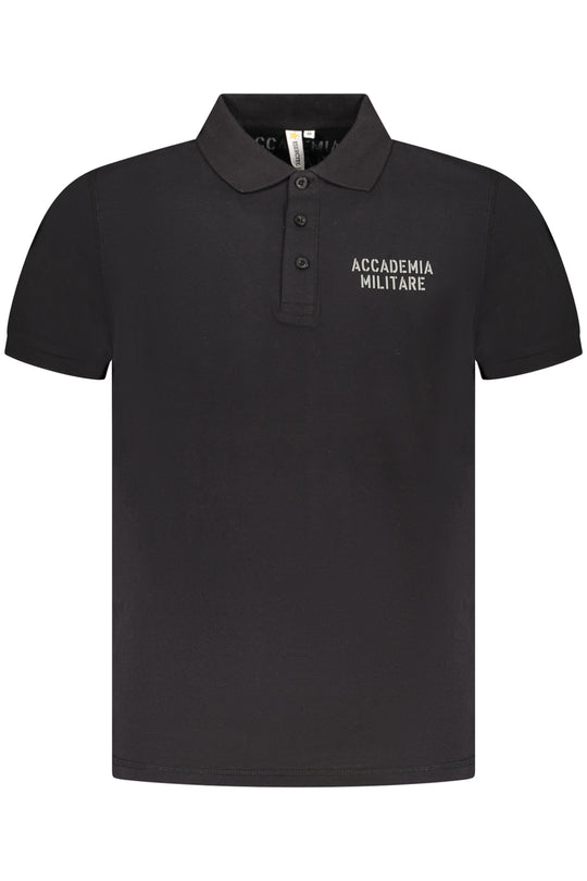 Accademia Militare Military Academy Black Men's Short Sleeve Polo