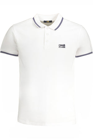 Cavalli Class Men's White Short Sleeved Polo Shirt
