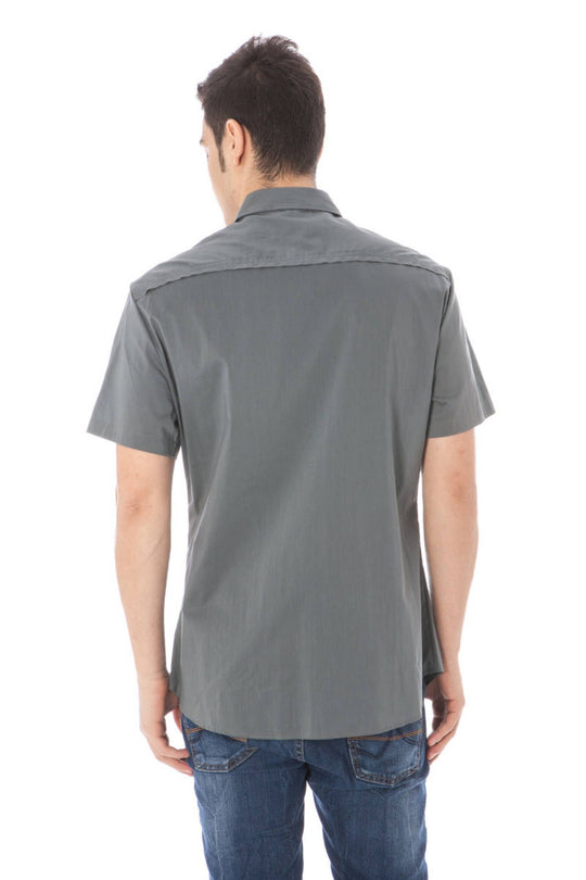 Costume National Short Sleeve Shirt for Man Gray