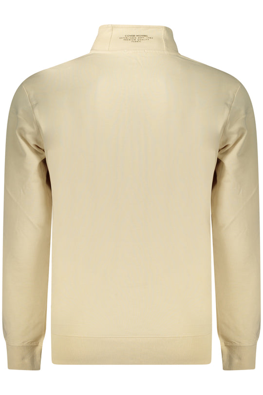 Coveri Moving Men's Beige Zip-Up Sweatshirt