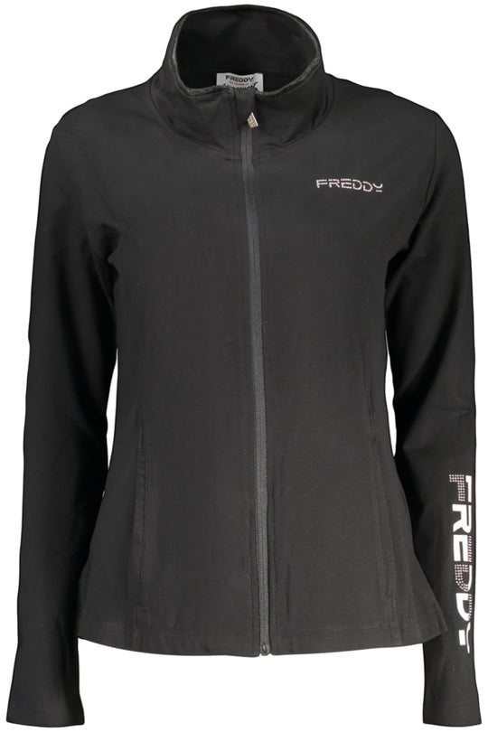 Freddy Women's Black Zip-Up Sweatshirt