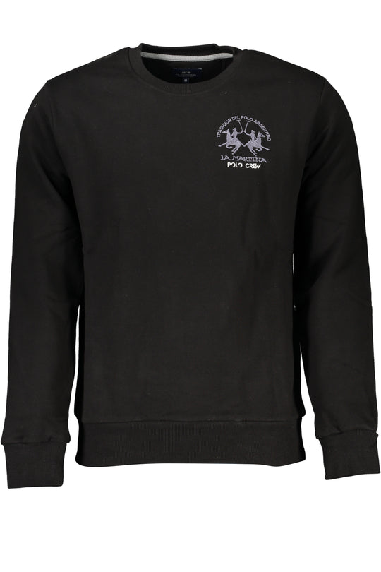 La Martina Black Men's Zipless Sweatshirt