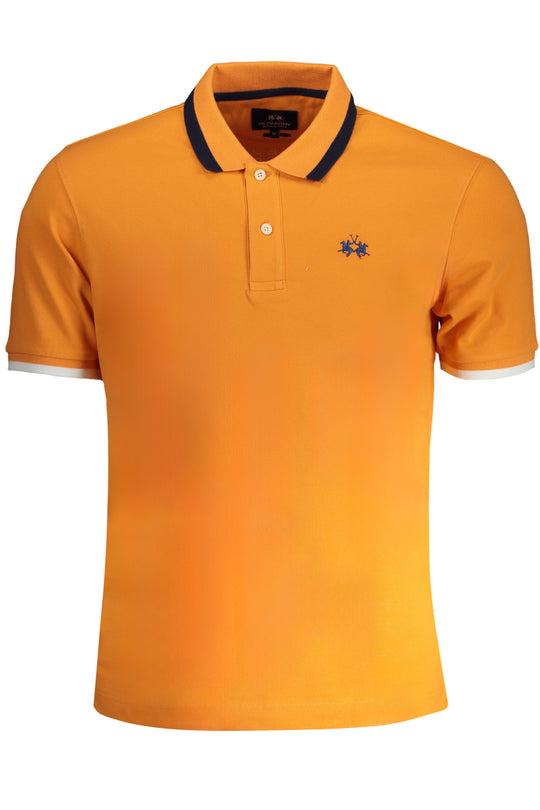 La Martina Men's Orange Short Sleeved Polo Shirt