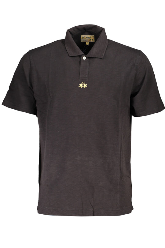 La Martina Men's Black Short Sleeved Polo Shirt