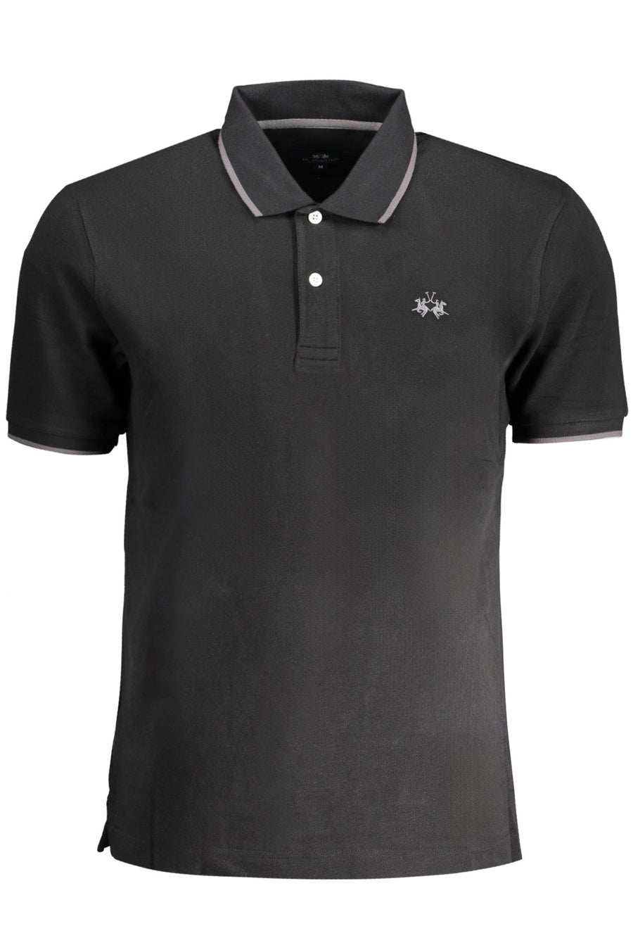 La Martina Men's Short Sleeve Polo Black