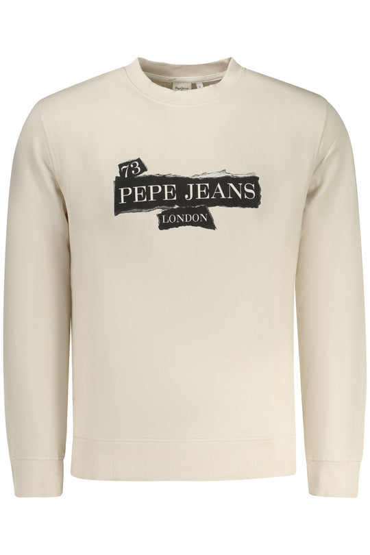 Pepe Jeans Men's Beige Zip-Up Sweatshirt